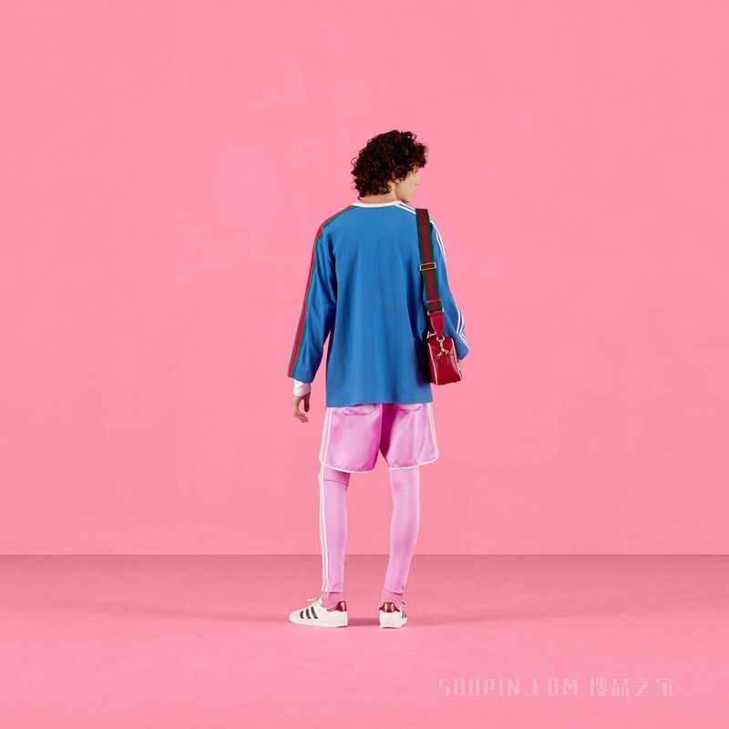 adidas x Gucci联名系列针织棉T恤 蓝色