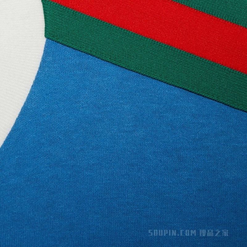 adidas x Gucci联名系列针织棉T恤 蓝色