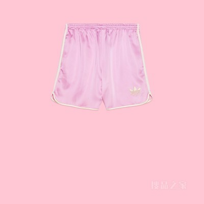 adidas x Gucci联名系列Trefoil印花短裤 粉色