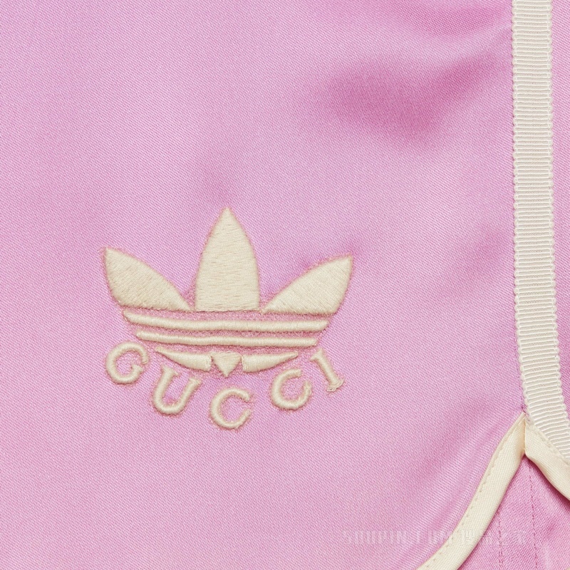 adidas x Gucci联名系列Trefoil印花短裤 粉色