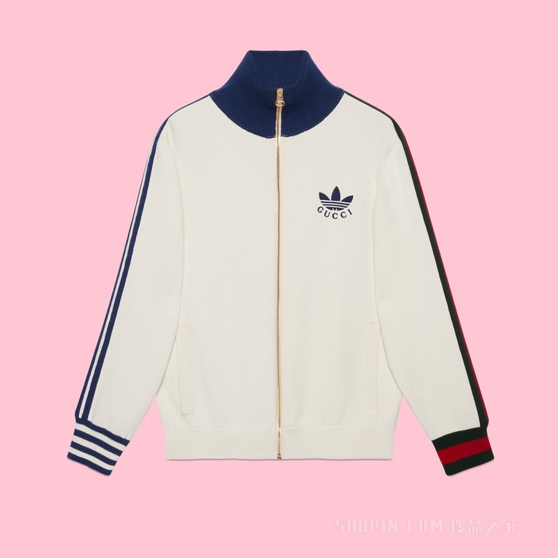 adidas x Gucci联名系列拉链夹克 白色