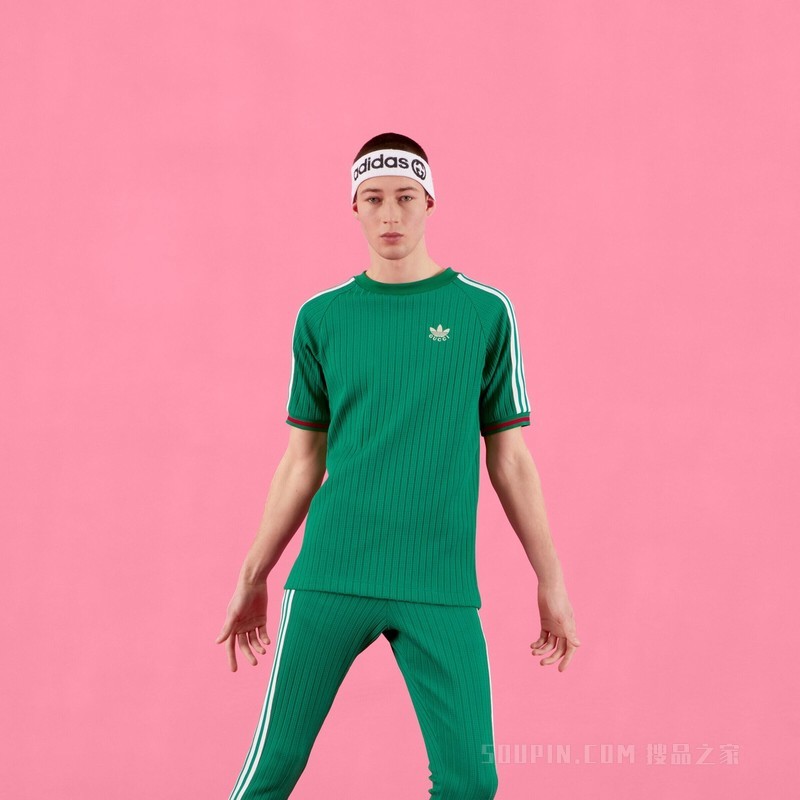 adidas x Gucci联名系列针织T恤 绿色