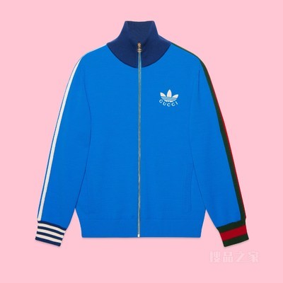 adidas x Gucci联名系列拉链夹克 蓝色