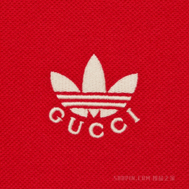 adidas x Gucci联名系列珠地棉Polo衫 红色