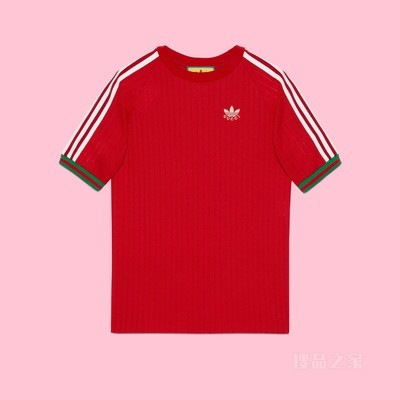 adidas x Gucci联名系列针织T恤 红色