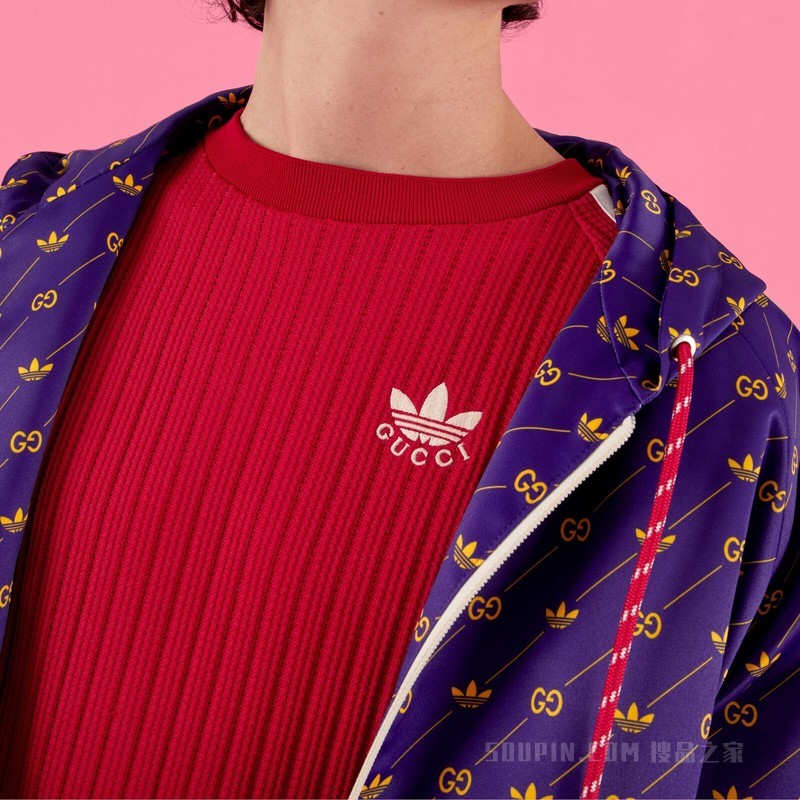 adidas x Gucci联名系列针织T恤 红色