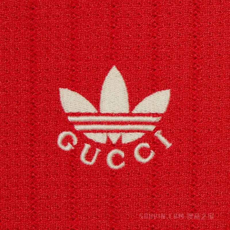 adidas x Gucci联名系列针织T恤 红色