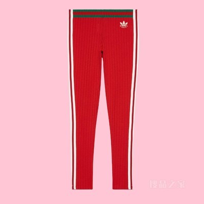 adidas x Gucci联名系列针织运动长裤 红色