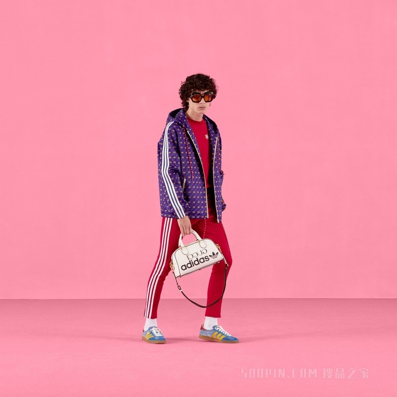 adidas x Gucci联名系列针织运动长裤 红色