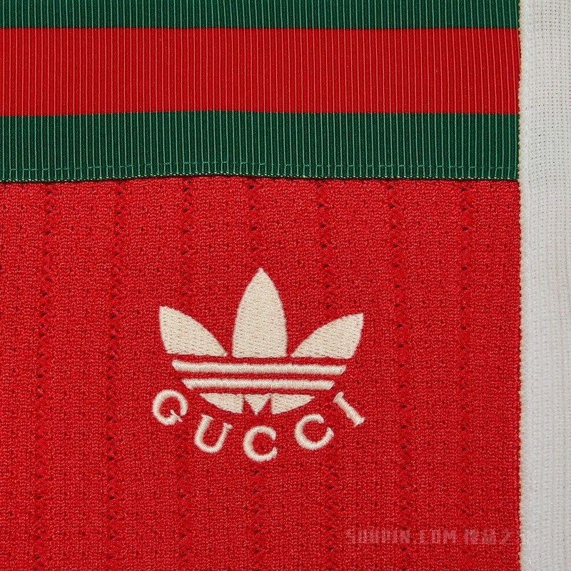 adidas x Gucci联名系列针织运动长裤 红色