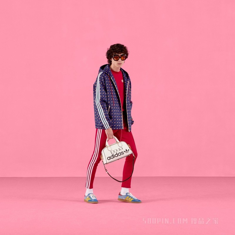 adidas x Gucci联名系列Trefoil印花夹克 蓝色