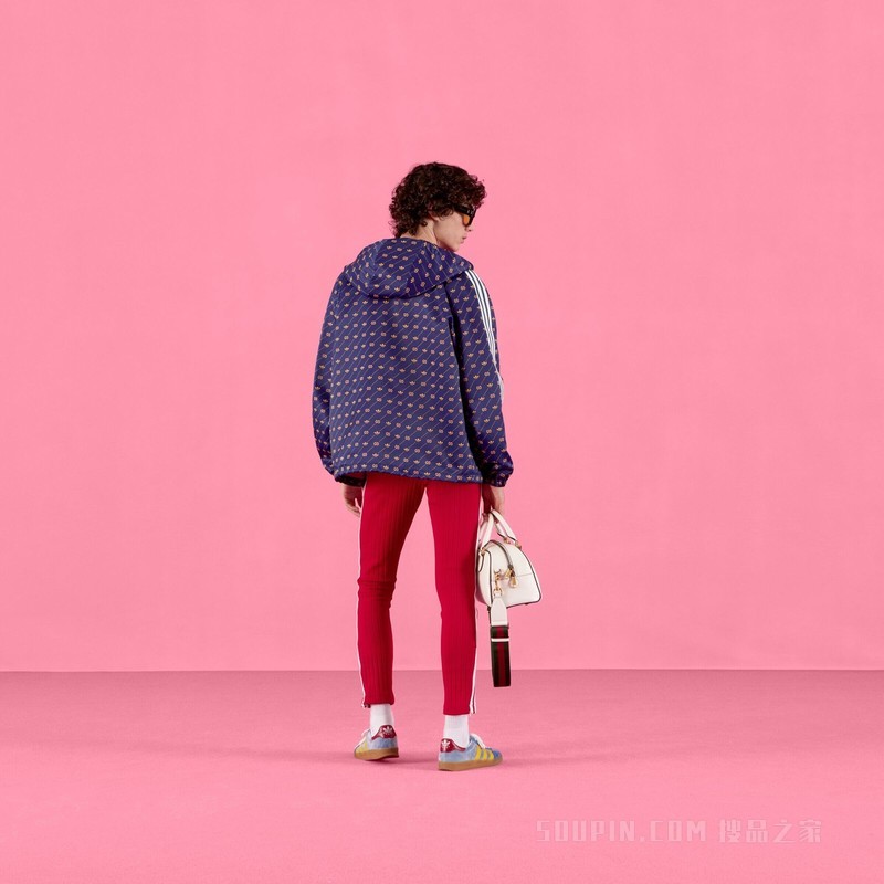 adidas x Gucci联名系列Trefoil印花夹克 蓝色