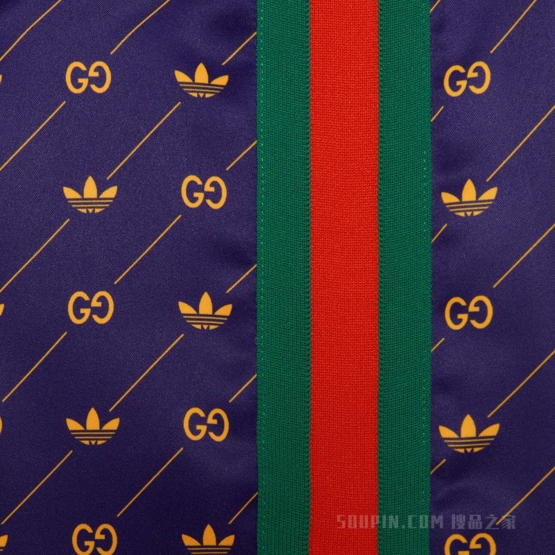 adidas x Gucci联名系列Trefoil印花夹克 蓝色