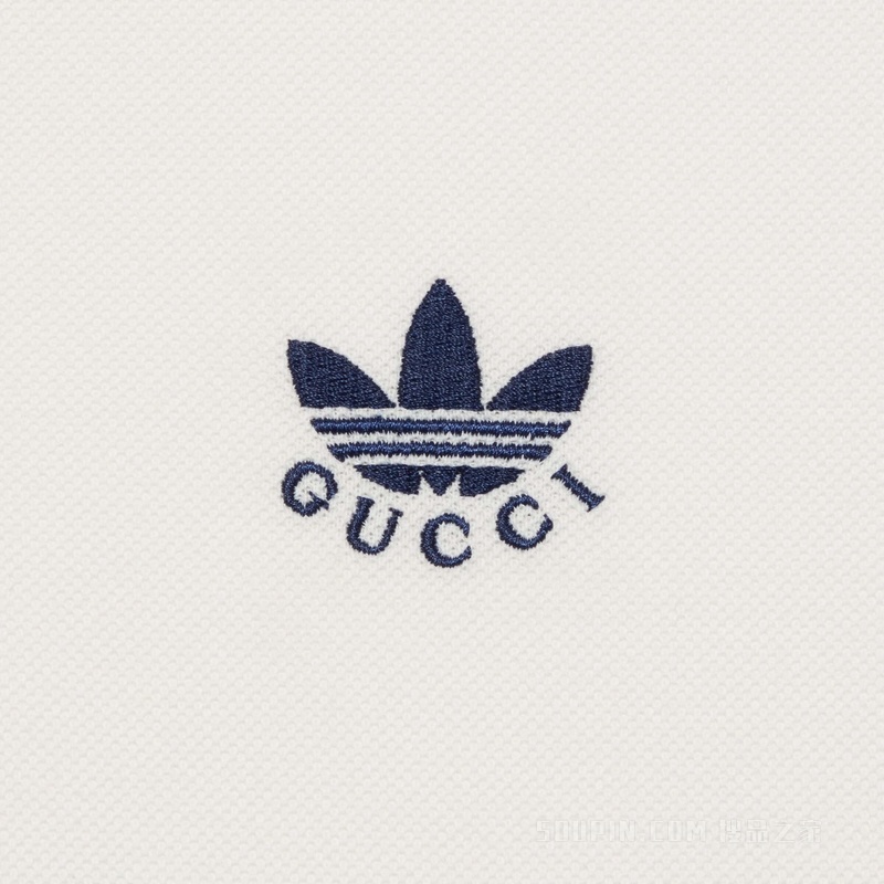 adidas x Gucci联名系列珠地棉Polo衫 白色