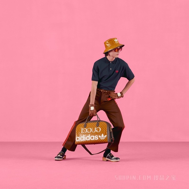 adidas x Gucci联名系列珠地棉Polo衫 深蓝色