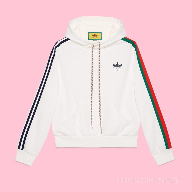 adidas x Gucci联名系列棉质卫衣 象牙白