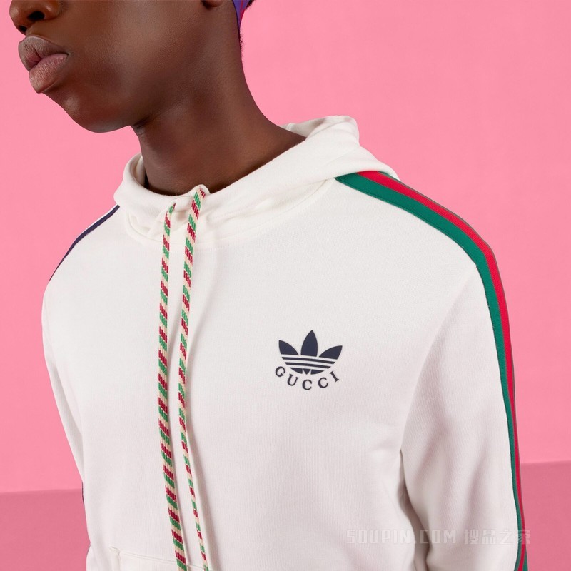 adidas x Gucci联名系列棉质卫衣 象牙白