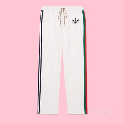 adidas x Gucci联名系列棉质运动长裤 象牙白