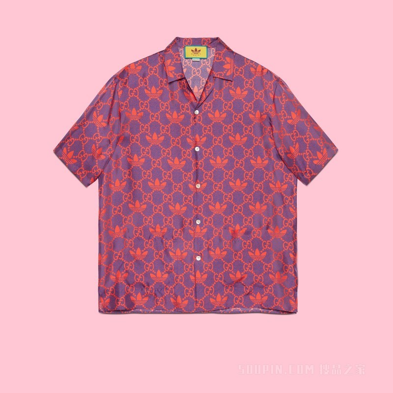 adidas x Gucci联名系列GG保龄球衫 紫色和红色