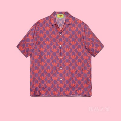 adidas x Gucci联名系列GG保龄球衫 紫色和红色