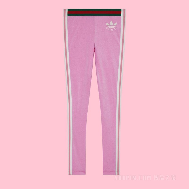 adidas x Gucci联名系列莱卡运动长裤 粉色