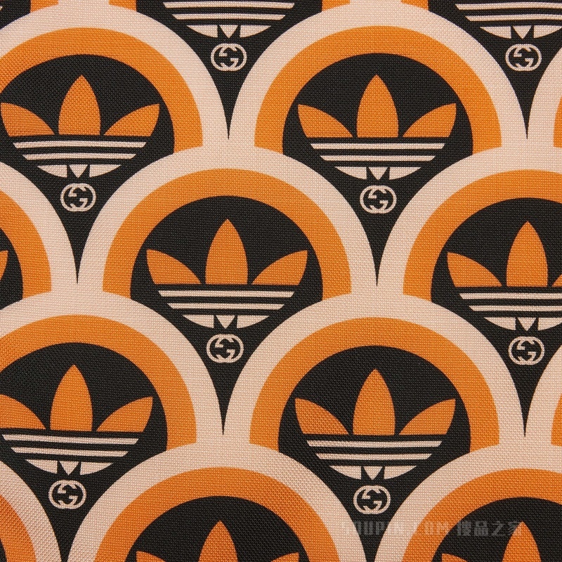 adidas x Gucci联名系列Trefoil印花夹克 橙色和黑色