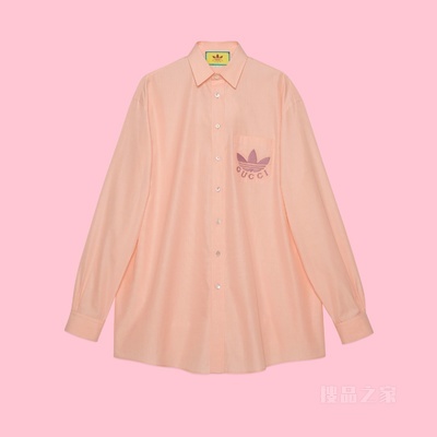 adidas x Gucci联名系列精细色织衬衫 粉色