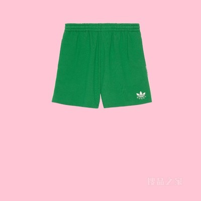 adidas x Gucci联名系列棉质短裤 绿色