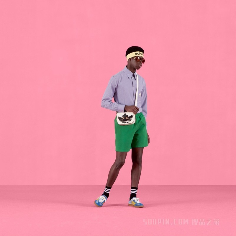 adidas x Gucci联名系列棉质短裤 绿色