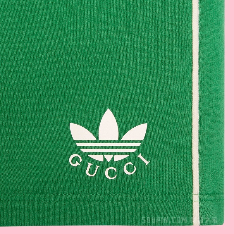 adidas x Gucci联名系列棉质短裤 绿色