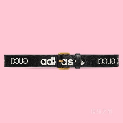 adidas x Gucci联名系列腰带 黑色和白色皮革
