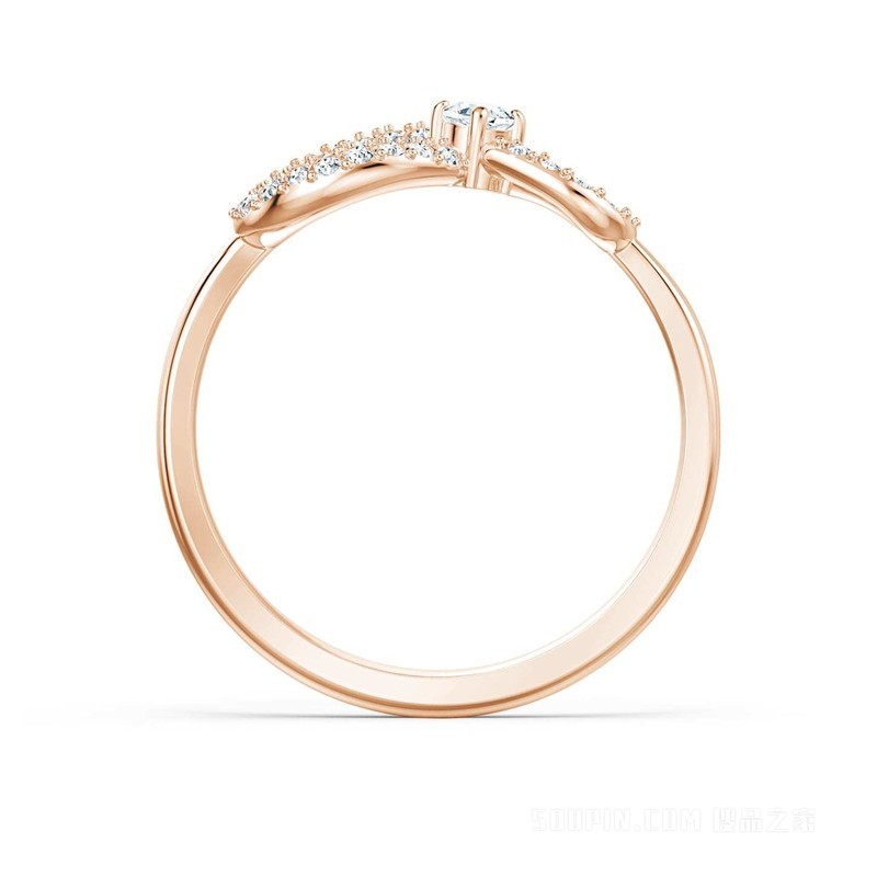 Swarovski Infinity 戒指, Infinity, 白色, 鍍玫瑰金色調