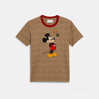 DISNEY X COACH米奇和朋友们经典标志T恤 经典C标志