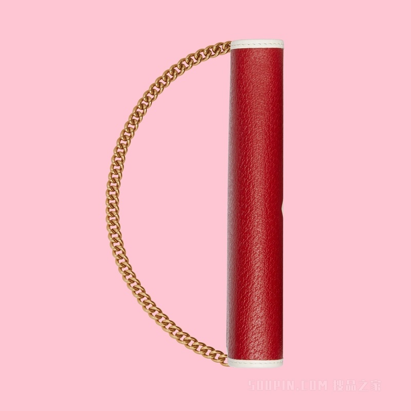 adidas x Gucci联名系列饰链带钱包 红色皮革