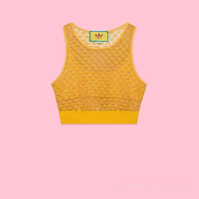 adidas x Gucci联名系列GG薄纱上衣 黄色