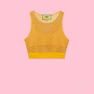 adidas x Gucci联名系列GG薄纱上衣 黄色