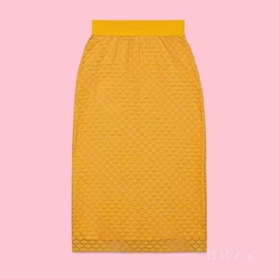 adidas x Gucci联名系列GG薄纱半身裙 黄色