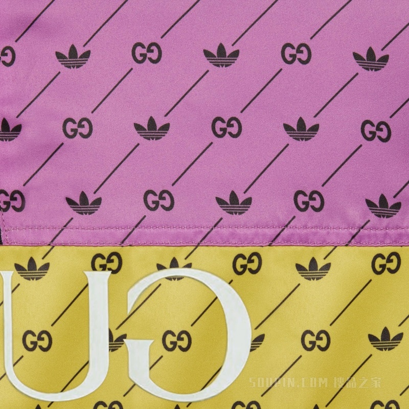 adidas x Gucci联名系列飞行员夹克 黄色和紫色