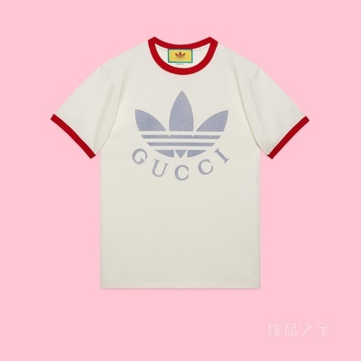 adidas x Gucci联名系列针织棉T恤 白色