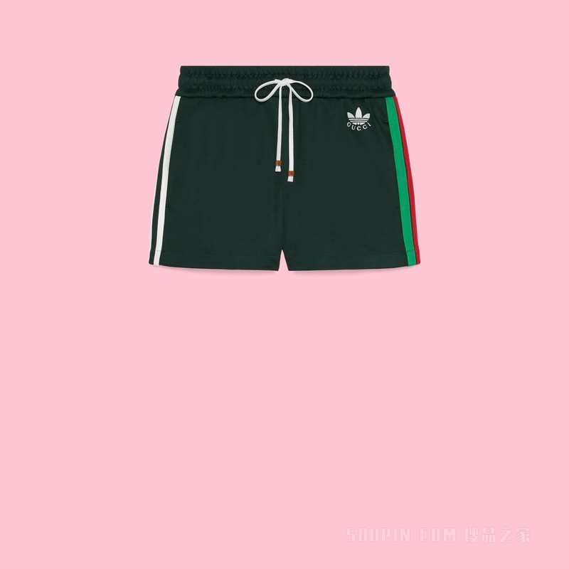 adidas x Gucci联名系列针织短裤 深绿色