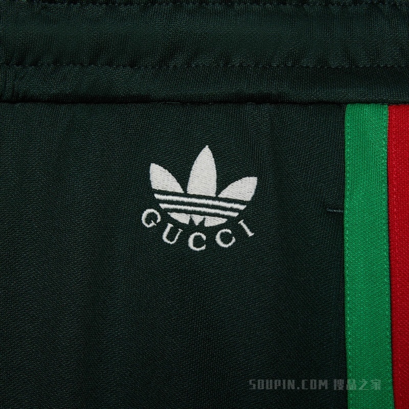 adidas x Gucci联名系列针织短裤 深绿色