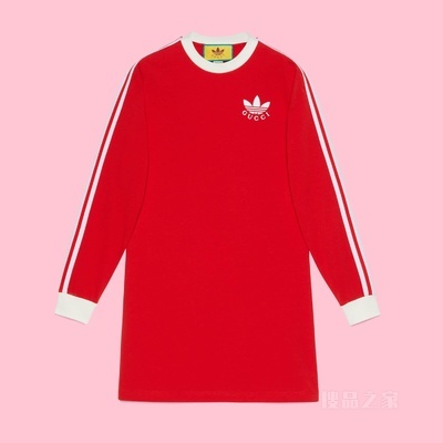 adidas x Gucci联名系列T恤连衣裙 红色