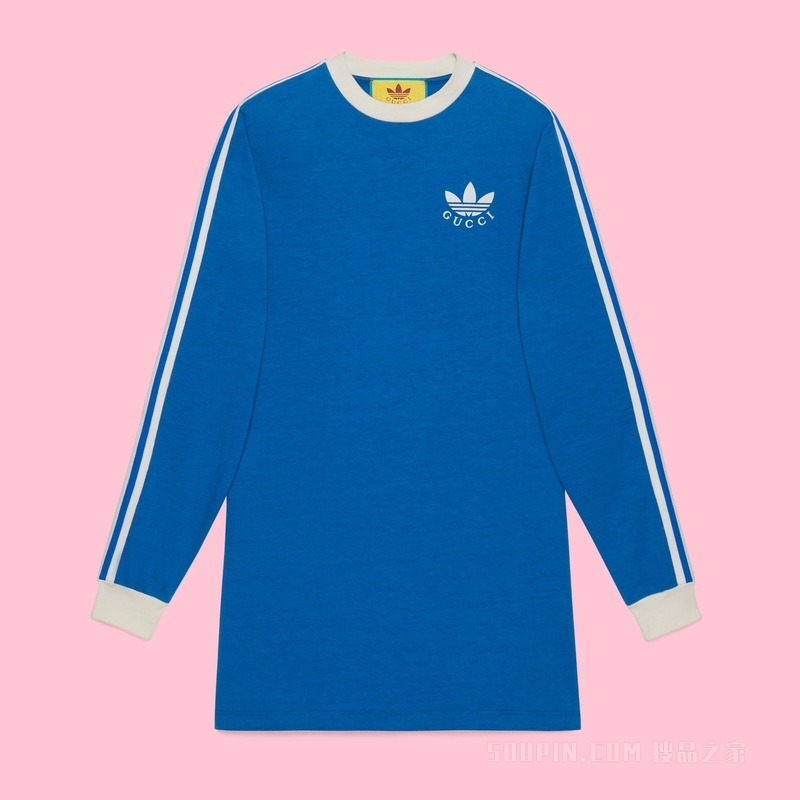 adidas x Gucci联名系列T恤连衣裙 钴蓝色