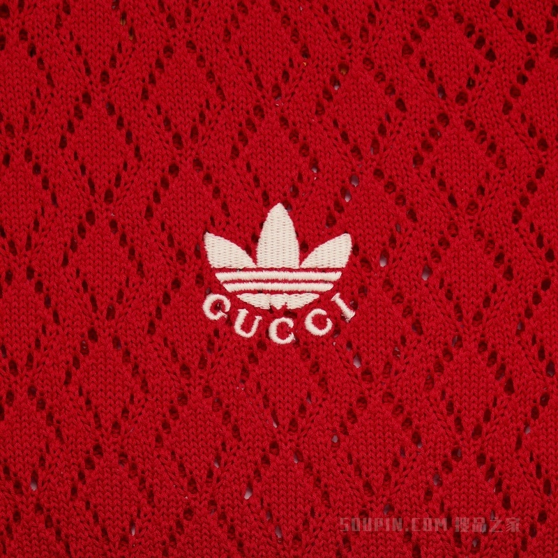 adidas x Gucci联名系列棉质Polo衫 红色
