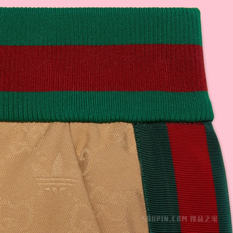 adidas x Gucci联名系列提花短裤 米色