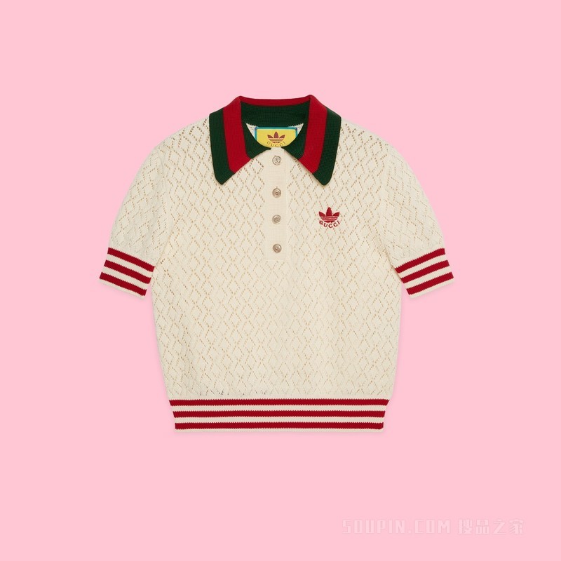 adidas x Gucci联名系列棉质Polo衫 白色