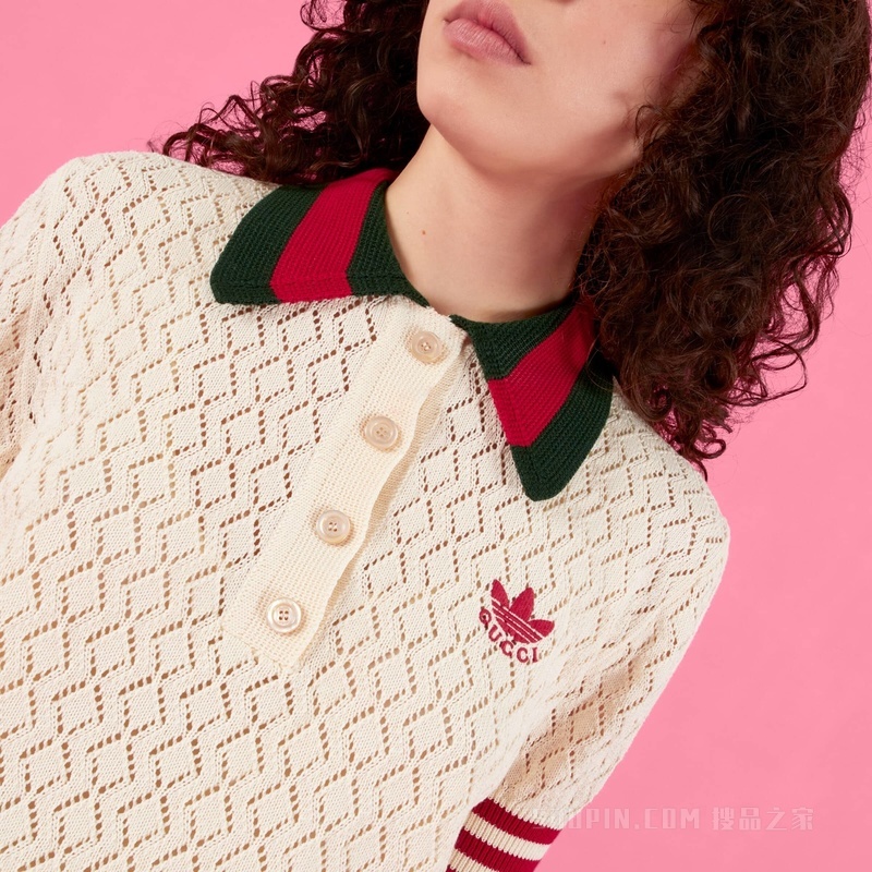 adidas x Gucci联名系列棉质Polo衫 白色