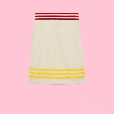 adidas x Gucci联名系列棉质半身裙 象牙白