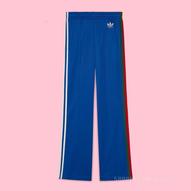 adidas x Gucci联名系列慢跑喇叭裤 钴蓝色