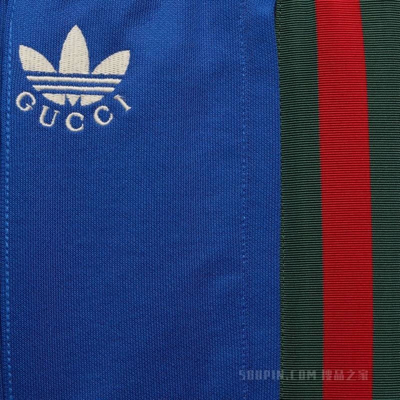 adidas x Gucci联名系列慢跑喇叭裤 钴蓝色